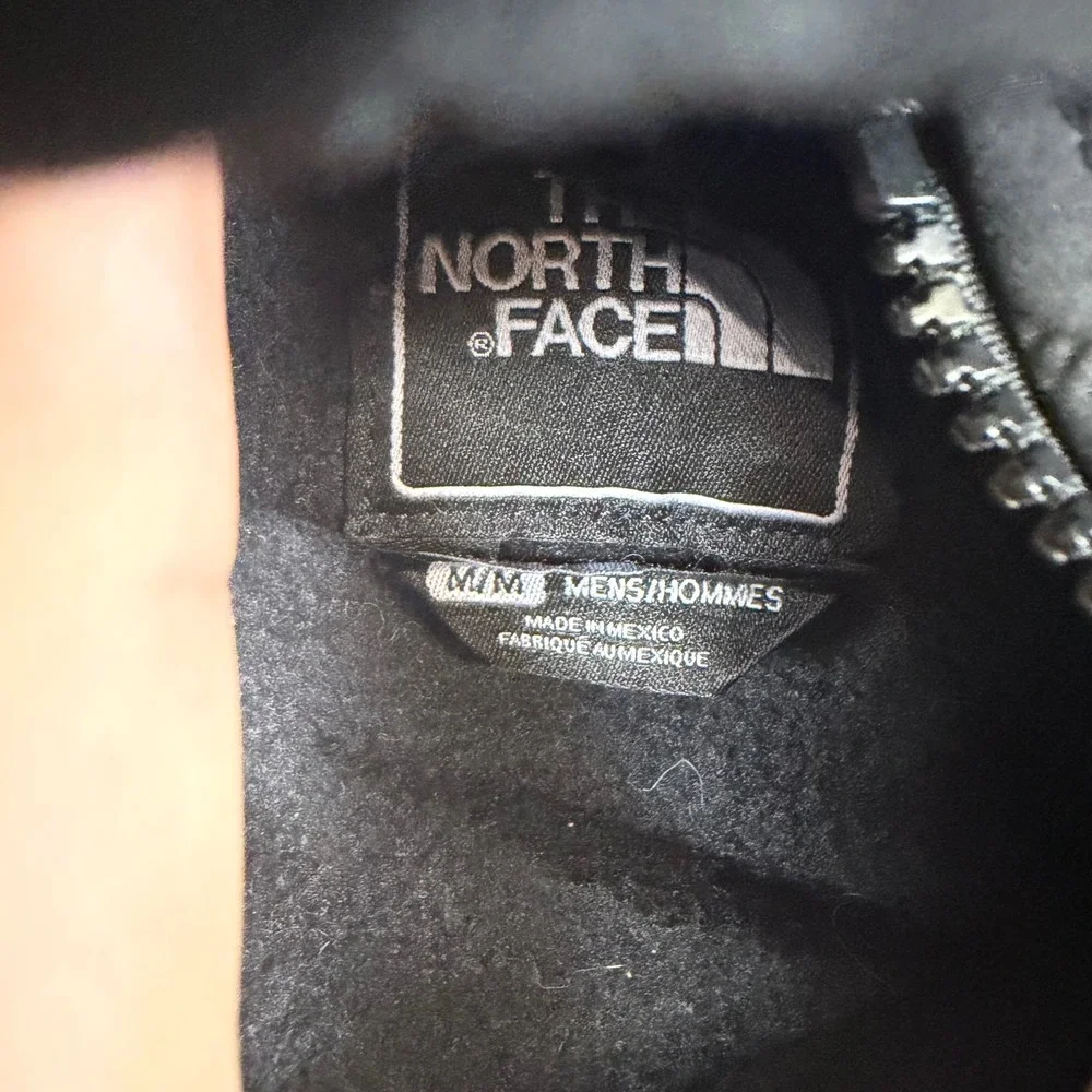 The North Face Mens Denali Fleece Hooded Jacket Black Full Zip Medium 8103